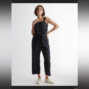 Quince 100% Linen square neck jumpsuit